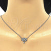 Collares con Dije 04.336.0083.16 Plata Rodinada, Diseño de Ãrbol, con Blanca Zirconia Cubica, Pulido, Rodinado (01 MM Thickness, 16 Inches Length)