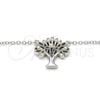 Collares con Dije 04.336.0083.16 Plata Rodinada, Diseño de Ãrbol, con Blanca Zirconia Cubica, Pulido, Rodinado (01 MM Thickness, 16 Inches Length)