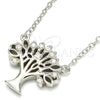 Collares con Dije 04.336.0083.16 Plata Rodinada, Diseño de Ãrbol, con Zirconia Cubica Blanca, Pulido, Rodinado (Grosor 01 MM, 16 Pulgadas de Largo)