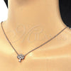 Collares con Dije 04.336.0083.1.16 Plata Rodinada, Diseño de Ãrbol, con Zirconia Cubica Blanca, Pulido, Tono Rosado (Grosor 01 MM, 16 Pulgadas de Largo)