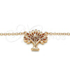 Collares con Dije 04.336.0083.1.16 Plata Rodinada, Diseño de Ãrbol, con Zirconia Cubica Blanca, Pulido, Tono Rosado (Grosor 01 MM, 16 Pulgadas de Largo)