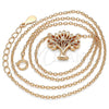 Collares con Dije 04.336.0083.1.16 Plata Rodinada, Diseño de Ãrbol, con Zirconia Cubica Blanca, Pulido, Tono Rosado (Grosor 01 MM, 16 Pulgadas de Largo)