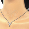 Collares con Dije 04.336.0084.16 Plata Rodinada, con Zirconia Cubica Blanca y Blanca, Pulido, Rodinado (Grosor 02 MM, 16 Pulgadas de Largo)