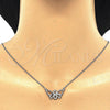 Collares con Dije 04.336.0086.16 Plata Rodinada, Diseño de Mariposa y Infinito, con Zirconia Cubica Blanca, Pulido, Rodinado (Grosor 02 MM, 16 Pulgadas de Largo)