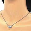 Collares con Dije 04.336.0086.16 Plata Rodinada, Diseño de Mariposa y Infinito, con Zirconia Cubica Blanca, Pulido, Rodinado (Grosor 02 MM, 16 Pulgadas de Largo)