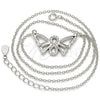 Collares con Dije 04.336.0086.16 Plata Rodinada, Diseño de Mariposa y Infinito, con Zirconia Cubica Blanca, Pulido, Rodinado (Grosor 02 MM, 16 Pulgadas de Largo)