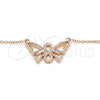 Collares con Dije 04.336.0086.1.16 Plata Rodinada, Diseño de Mariposa y Infinito, con Zirconia Cubica Blanca, Pulido, Tono Rosado (Grosor 02 MM, 16 Pulgadas de Largo)