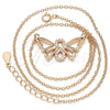 Collares con Dije 04.336.0086.1.16 Plata Rodinada, Diseño de Mariposa y Infinito, con Zirconia Cubica Blanca, Pulido, Tono Rosado (Grosor 02 MM, 16 Pulgadas de Largo)