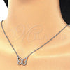Collares con Dije 04.336.0087.16 Plata Rodinada, Diseño de Mariposa, con Zirconia Cubica Blanca, Pulido, Rodinado (Grosor 01 MM, 16 Pulgadas de Largo)