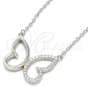 Collares con Dije 04.336.0087.16 Plata Rodinada, Diseño de Mariposa, con Zirconia Cubica Blanca, Pulido, Rodinado (Grosor 01 MM, 16 Pulgadas de Largo)