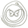 Collares con Dije 04.336.0087.16 Plata Rodinada, Diseño de Mariposa, con Zirconia Cubica Blanca, Pulido, Rodinado (Grosor 01 MM, 16 Pulgadas de Largo)