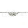 Collares con Dije 04.336.0088.16 Plata Rodinada, Diseño de Oja, con Zirconia Cubica Blanca, Pulido, Rodinado (Grosor 02 MM, 16 Pulgadas de Largo)