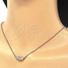 Collares con Dije 04.336.0088.1.16 Plata Rodinada, Diseño de Oja, con Zirconia Cubica Blanca, Pulido, Tono Rosado (Grosor 02 MM, 16 Pulgadas de Largo)