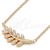 Collares con Dije 04.336.0088.1.16 Plata Rodinada, Diseño de Oja, con Zirconia Cubica Blanca, Pulido, Tono Rosado (Grosor 02 MM, 16 Pulgadas de Largo)