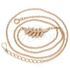 Collares con Dije 04.336.0088.1.16 Plata Rodinada, Diseño de Oja, con Zirconia Cubica Blanca, Pulido, Tono Rosado (Grosor 02 MM, 16 Pulgadas de Largo)
