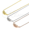 Collares con Dije 04.336.0088.1.16 Plata Rodinada, Diseño de Oja, con Zirconia Cubica Blanca, Pulido, Tono Rosado (Grosor 02 MM, 16 Pulgadas de Largo)