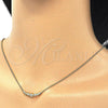 Collares con Dije 04.336.0089.2.16 Plata Rodinada, con Zirconia Cubica Blanca, Pulido, Tono Dorado (Grosor 02 MM, 16 Pulgadas de Largo)