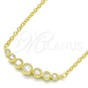 Collares con Dije 04.336.0089.2.16 Plata Rodinada, con Zirconia Cubica Blanca, Pulido, Tono Dorado (Grosor 02 MM, 16 Pulgadas de Largo)