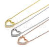 Collares con Dije 04.336.0091.2.16 Plata Rodinada, Diseño de Corazón, con Zirconia Cubica Blanca, Pulido, Tono Dorado (Grosor 02 MM, 16 Pulgadas de Largo)