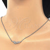 Collares con Dije 04.336.0092.16 Plata Rodinada, Diseño de Oja, con Zirconia Cubica Blanca, Pulido, Rodinado (Grosor 01 MM, 16 Pulgadas de Largo)