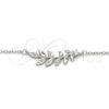 Collares con Dije 04.336.0092.16 Plata Rodinada, Diseño de Oja, con Zirconia Cubica Blanca, Pulido, Rodinado (Grosor 01 MM, 16 Pulgadas de Largo)