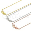 Collares con Dije 04.336.0092.16 Plata Rodinada, Diseño de Oja, con Zirconia Cubica Blanca, Pulido, Rodinado (Grosor 01 MM, 16 Pulgadas de Largo)