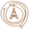 Collares con Dije 04.336.0093.1.16 Plata Rodinada, Diseño de Torre Eiffel, con Blanca Zirconia Cubica, Pulido, Tono Rosado (02 MM Thickness, 16 Inches Length)