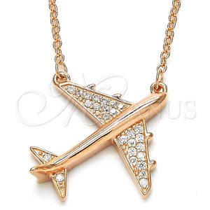 Collares con Dije 04.336.0051.1.16 Plata Rodinada, con Micro Pave Blanca, Pulido, Tono Rosado (Grosor 02 MM, 16 Pulgadas de Largo)
