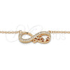 Collares con Dije 04.336.0097.1.16 Plata Rodinada, Diseño de Infinito y Amor, con Zirconia Cubica Blanca, Pulido, Tono Rosado (Grosor 02 MM, 16 Pulgadas de Largo)