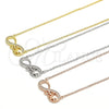 Collares con Dije 04.336.0097.1.16 Plata Rodinada, Diseño de Infinito y Amor, con Zirconia Cubica Blanca, Pulido, Tono Rosado (Grosor 02 MM, 16 Pulgadas de Largo)