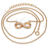 Collares con Dije 04.336.0099.1.16 Plata Rodinada, Diseño de Infinito, con Zirconia Cubica Blanca, Pulido, Tono Rosado (Grosor 01 MM, 16 Pulgadas de Largo)