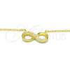 Collares con Dije 04.336.0099.2.16 Plata Rodinada, Diseño de Infinito, con Zirconia Cubica Blanca, Pulido, Tono Dorado (Grosor 01 MM, 16 Pulgadas de Largo)