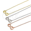 Collares con Dije 04.336.0099.2.16 Plata Rodinada, Diseño de Infinito, con Zirconia Cubica Blanca, Pulido, Tono Dorado (Grosor 01 MM, 16 Pulgadas de Largo)