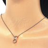 Collares con Dije 04.336.0103.1.16 Plata Rodinada, con Zirconia Cubica Blanca, Pulido, Tono Rosado (Grosor 02 MM, 16 Pulgadas de Largo)