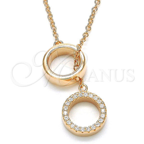 Collares con Dije 04.336.0103.1.16 Plata Rodinada, con Zirconia Cubica Blanca, Pulido, Tono Rosado (Grosor 02 MM, 16 Pulgadas de Largo)