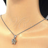 Collares con Dije 04.336.0109.16 Plata Rodinada, Diseño de Estrella, con Zirconia Cubica Blanca, Pulido, Tres Tonos (Grosor 02 MM, 16 Pulgadas de Largo)