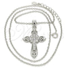 Collares con Dije 04.336.0116.16 Plata Rodinada, Diseño de Cruz, con Zirconia Cubica Blanca, Pulido, Rodinado (Grosor 02 MM, 16 Pulgadas de Largo)