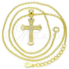 Collares con Dije 04.336.0117.2.16 Plata Rodinada, Diseño de Cruz, con Micro Pave Blanca, Pulido, Tono Dorado (Grosor 01 MM, 16 Pulgadas de Largo)