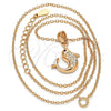 Collares con Dije 04.336.0121.1.16 Plata Rodinada, Diseño de Delfín, con Zirconia Cubica Blanca y Negro, Pulido, Tono Rosado (Grosor 02 MM, 16 Pulgadas de Largo)