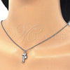 Collares con Dije 04.336.0122.16 Plata Rodinada, con Zirconia Cubica Blanca y Negro, Pulido, Rodinado (Grosor 02 MM, 16 Pulgadas de Largo)