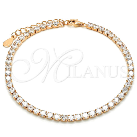 Pulsera Tennis 03.336.0031.1.07 Plata Rodinada, con Zirconia Cubica Blanca, Pulido, Tono Rosado (Grosor 03 MM, 7 Pulgadas de Largo)