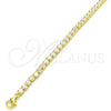 Pulsera Tennis 03.336.0031.2.07 Plata Rodinada, con Zirconia Cubica Blanca, Pulido, Tono Dorado (Grosor 03 MM, 7 Pulgadas de Largo)