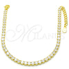 Pulsera Tennis 03.336.0031.2.07 Plata Rodinada, con Zirconia Cubica Blanca, Pulido, Tono Dorado (Grosor 03 MM, 7 Pulgadas de Largo)