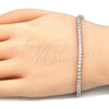 Pulsera Tennis 03.336.0033.1.08 Plata Rodinada, con Blanca Zirconia Cubica, Pulido, Tono Rosado (03 MM Thickness, 8 Inches Length)