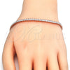 Pulsera Tennis 03.336.0033.1.08 Plata Rodinada, con Zirconia Cubica Blanca, Pulido, Tono Rosado (Grosor 03 MM, 8 Pulgadas de Largo)