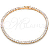 Pulsera Tennis 03.336.0033.1.08 Plata Rodinada, con Blanca Zirconia Cubica, Pulido, Tono Rosado (03 MM Thickness, 8 Inches Length)