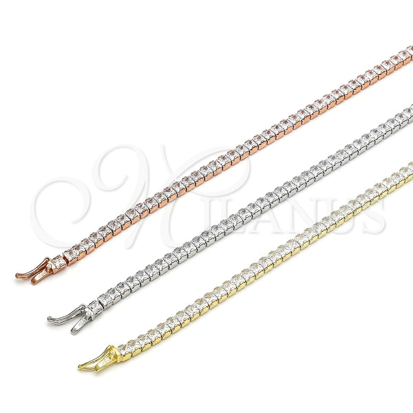Pulsera Tennis 03.336.0033.1.08 Plata Rodinada, con Zirconia Cubica Blanca, Pulido, Tono Rosado (Grosor 03 MM, 8 Pulgadas de Largo)