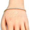 Pulsera Tennis 03.336.0033.2.08 Plata Rodinada, con Zirconia Cubica Blanca, Pulido, Tono Dorado (Grosor 03 MM, 8 Pulgadas de Largo)