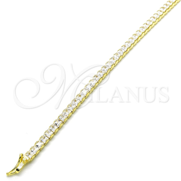 Pulsera Tennis 03.336.0033.2.08 Plata Rodinada, con Zirconia Cubica Blanca, Pulido, Tono Dorado (Grosor 03 MM, 8 Pulgadas de Largo)