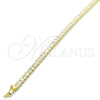 Pulsera Tennis 03.336.0033.2.08 Plata Rodinada, con Zirconia Cubica Blanca, Pulido, Tono Dorado (Grosor 03 MM, 8 Pulgadas de Largo)